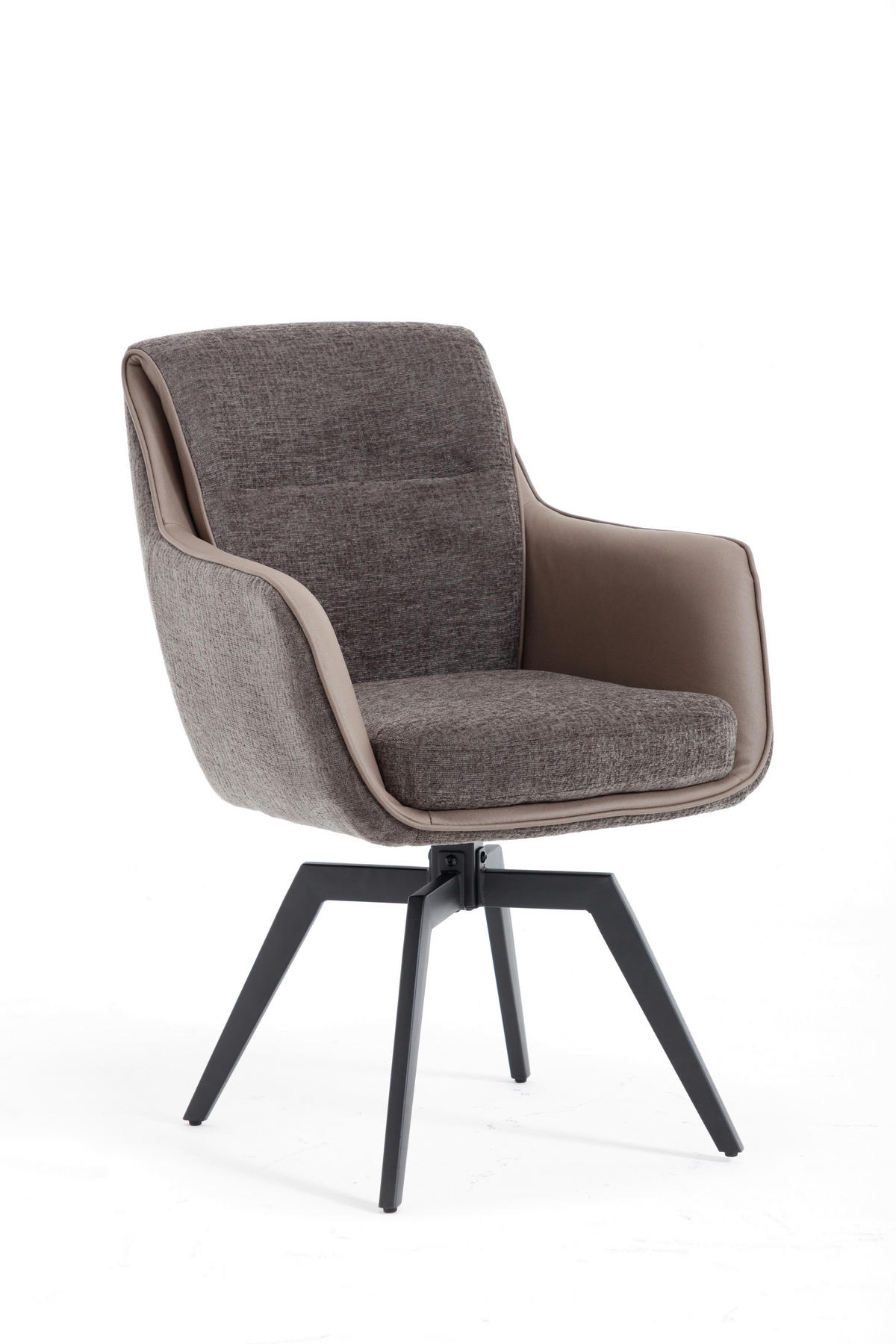 ARMLEHNSTUHL  in Eisen Chenille, Jacquard  - Schwarz/Grau, MODERN, Textil/Metall (62/92/68cm) - Livetastic