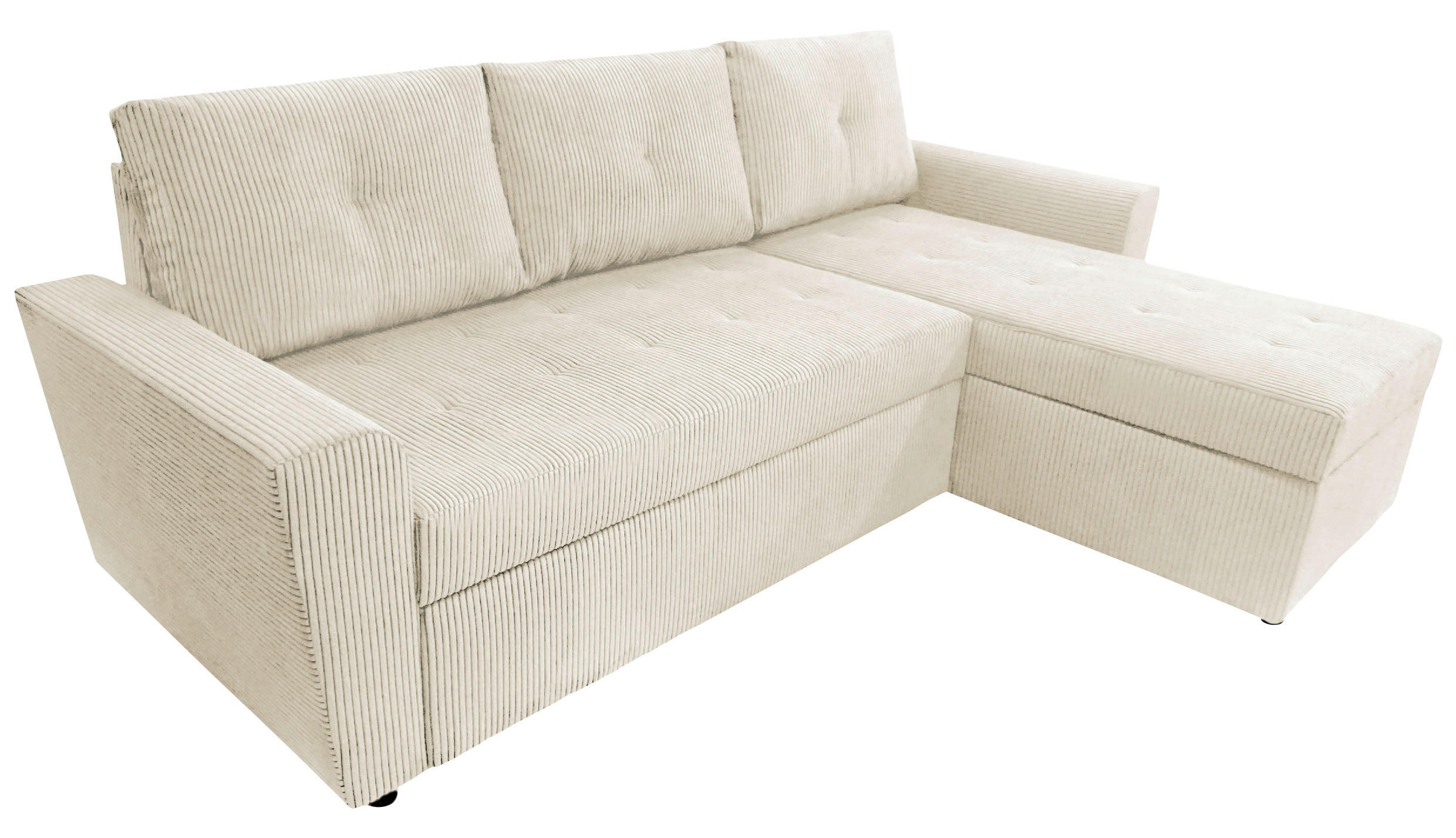 ECKSOFA in Cord Beige 231/155 cm - Taupe/Beige, Design, Kunststoff/Textil (231/155cm) - MID.YOU