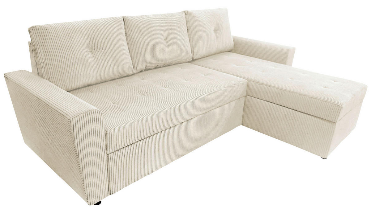 ECKSOFA in Cord Beige  231/155 cm  - Taupe/Beige, Design, Kunststoff/Textil (231/155cm) - MID.YOU