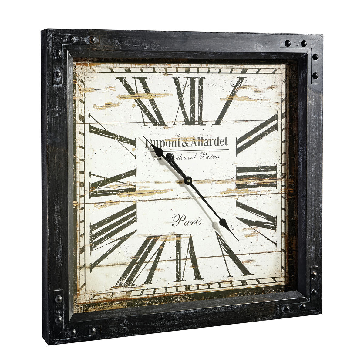 WANDUHR  Schwarz  - Schwarz, Basics, Glas/Holz (80/80cm) - Ambia Home