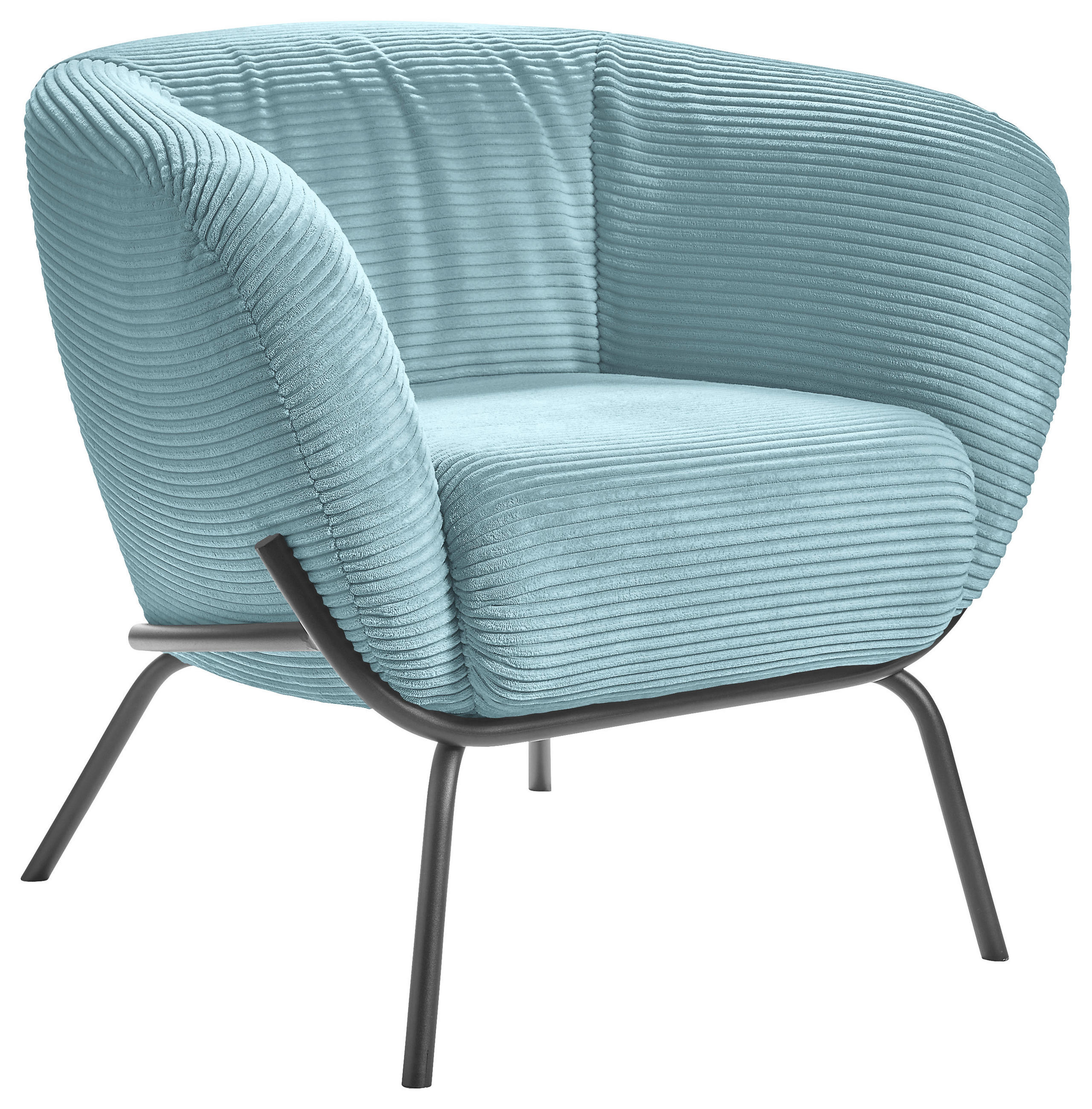 COCKTAILSESSEL Cord Hellblau  - Hellblau, Design, Textil (79/71/74cm) - Lomoco