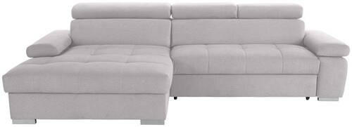 ECKSCHLAFSOFA Velours Silberfarben  - Silberfarben, Design, Holz/Textil (183/292cm) - Livetastic