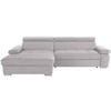 ECKSOFA in Velours Silberfarben  - Silberfarben, Design, Holz/Textil (183/292cm) - Livetastic