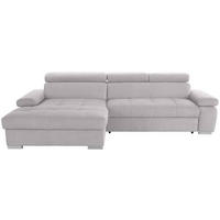 ECKSOFA in Velours Silberfarben  - Silberfarben, Design, Holz/Textil (183/292cm) - Livetastic