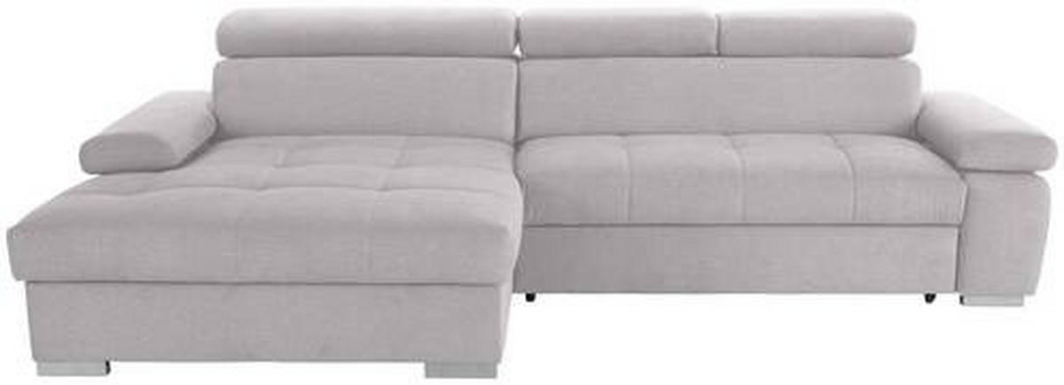 ECKSOFA in Velours Silberfarben  - Silberfarben, Design, Holz/Textil (183/292cm) - Livetastic