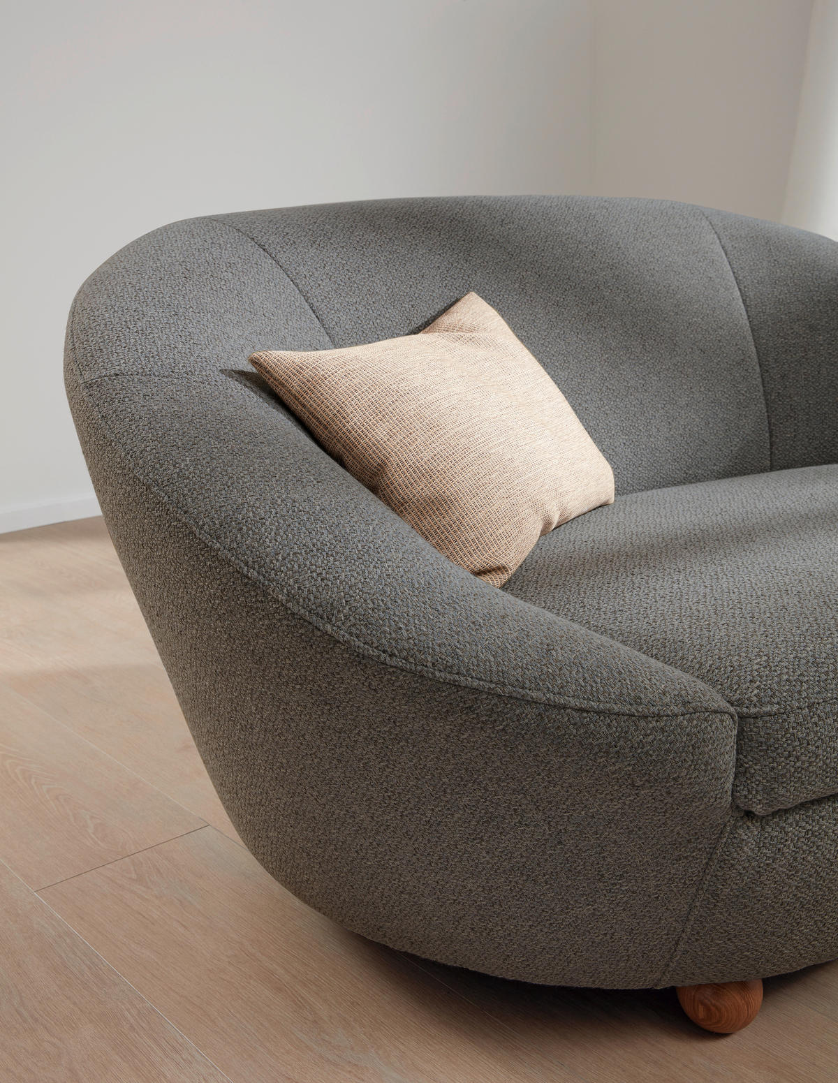 2-SITZER-SOFA in Webstoff Blau, Grau  - Blau/Eichefarben, Design, Holz/Textil (178/82/114cm) - LOOKS by W.Joop