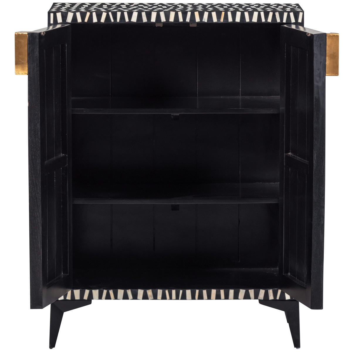 KOMMODE Menne  in 81/108/43 cm  - Goldfarben/Schwarz, Design, Holz/Metall (81/108/43cm) - Livetastic