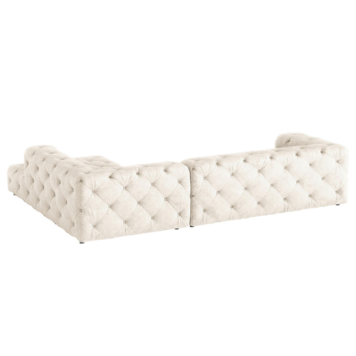 ECKSOFA Mikrofaser Creme  - Creme/Schwarz, Design, Kunststoff/Textil (325/228cm) - P & B