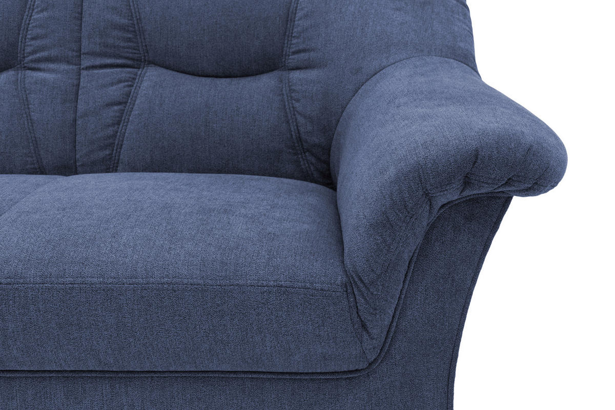 ECKSOFA Dunkelblau Mikrofaser  - Schwarz/Dunkelblau, KONVENTIONELL, Kunststoff/Textil (240/190cm) - MID.YOU