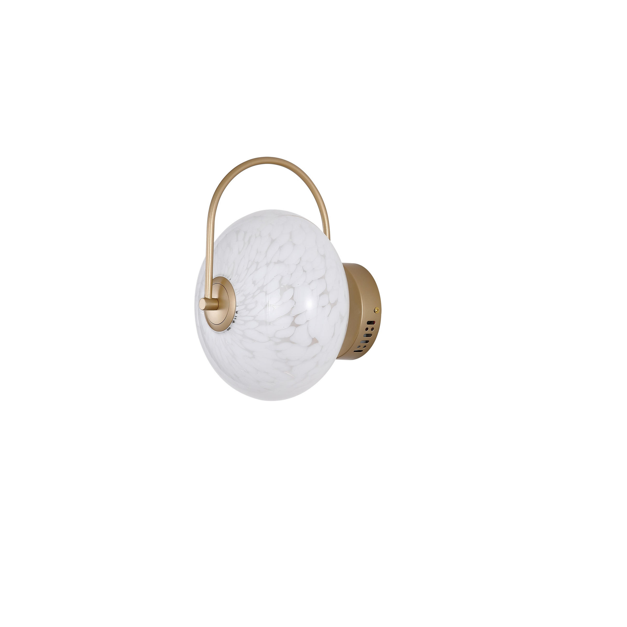 APLICĂ DE PERETE CU LED - alb/auriu, Basics, sticlă/metal (25/32/25cm)