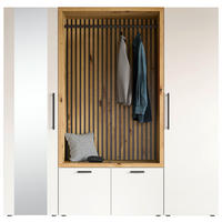GARDEROBE  in 216/200/47 cm  - Weiß/Eiche Artisan, MODERN, Glas/Holzwerkstoff (216/200/47cm) - Voleo