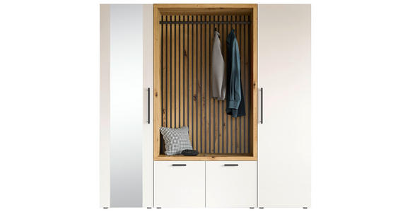 GARDEROBE in 216/200/47 cm - Weiß/Eiche Artisan, MODERN, Glas/Holzwerkstoff (216/200/47cm) - Voleo