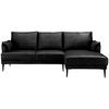 ECKSOFA Schwarz Echtleder  - Schwarz, Design, Leder/Metall (233/153cm) - Livetastic