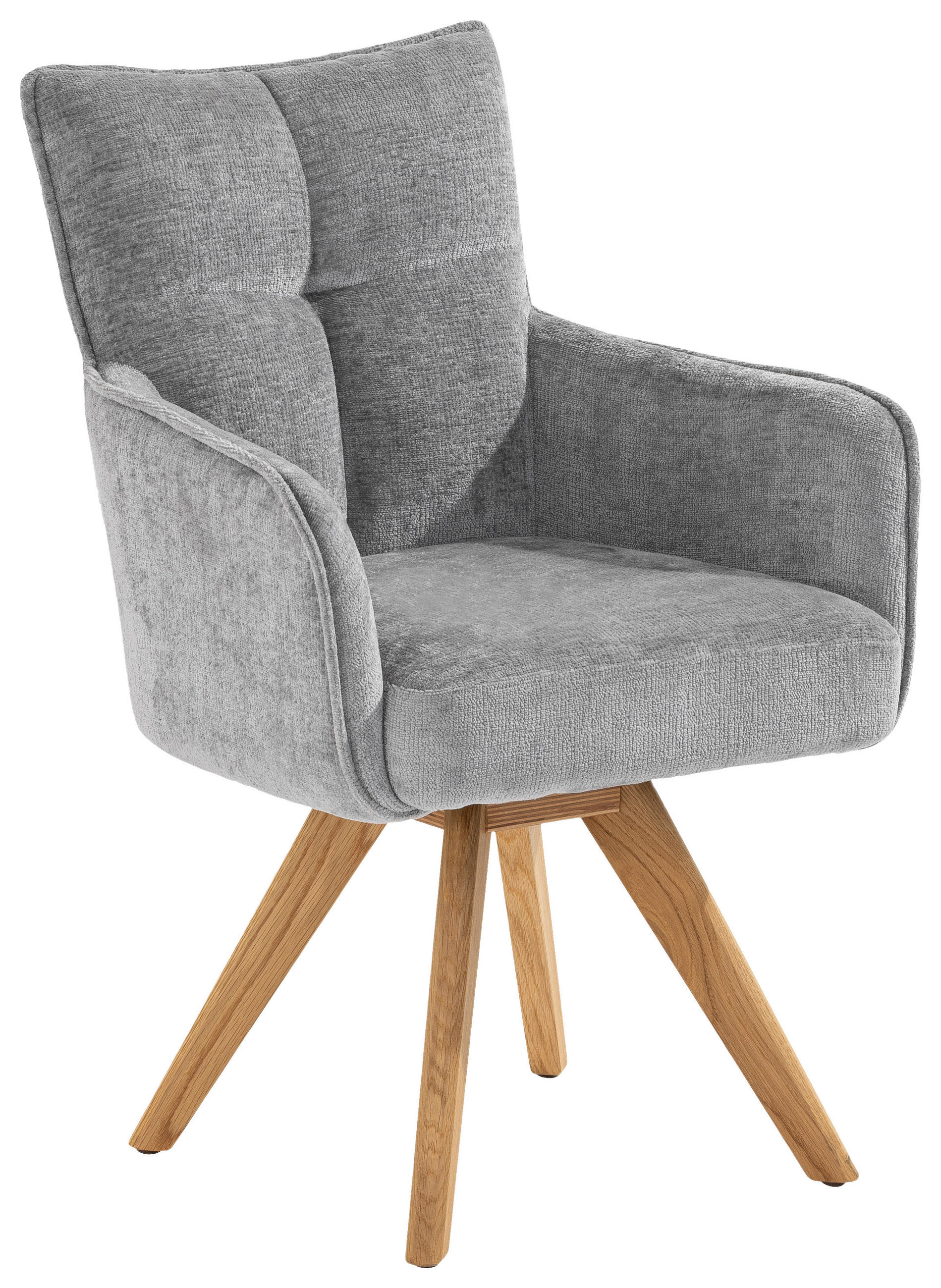 ARMLEHNSTUHL  in Mikrofaser  - Eichefarben/Grau, Design, Holz/Textil (59/89/63cm) - SetOne by Musterring