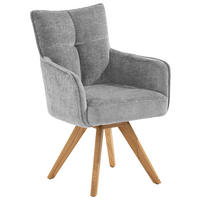 ARMLEHNSTUHL  in Mikrofaser  - Eichefarben/Grau, Design, Holz/Textil (59/89/63cm) - SetOne by Musterring