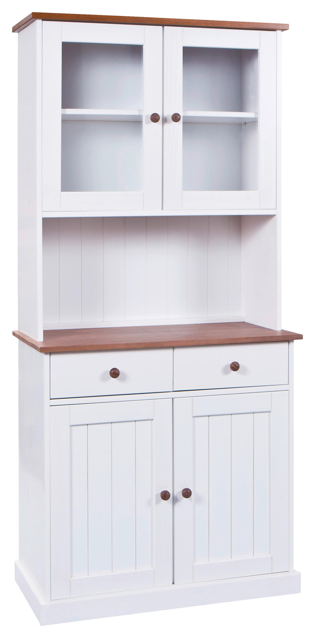 BUFFET 90/191/45 cm  in Weiß  - Braun/Weiß, LIFESTYLE, Holz (90/191/45cm) - MID.YOU