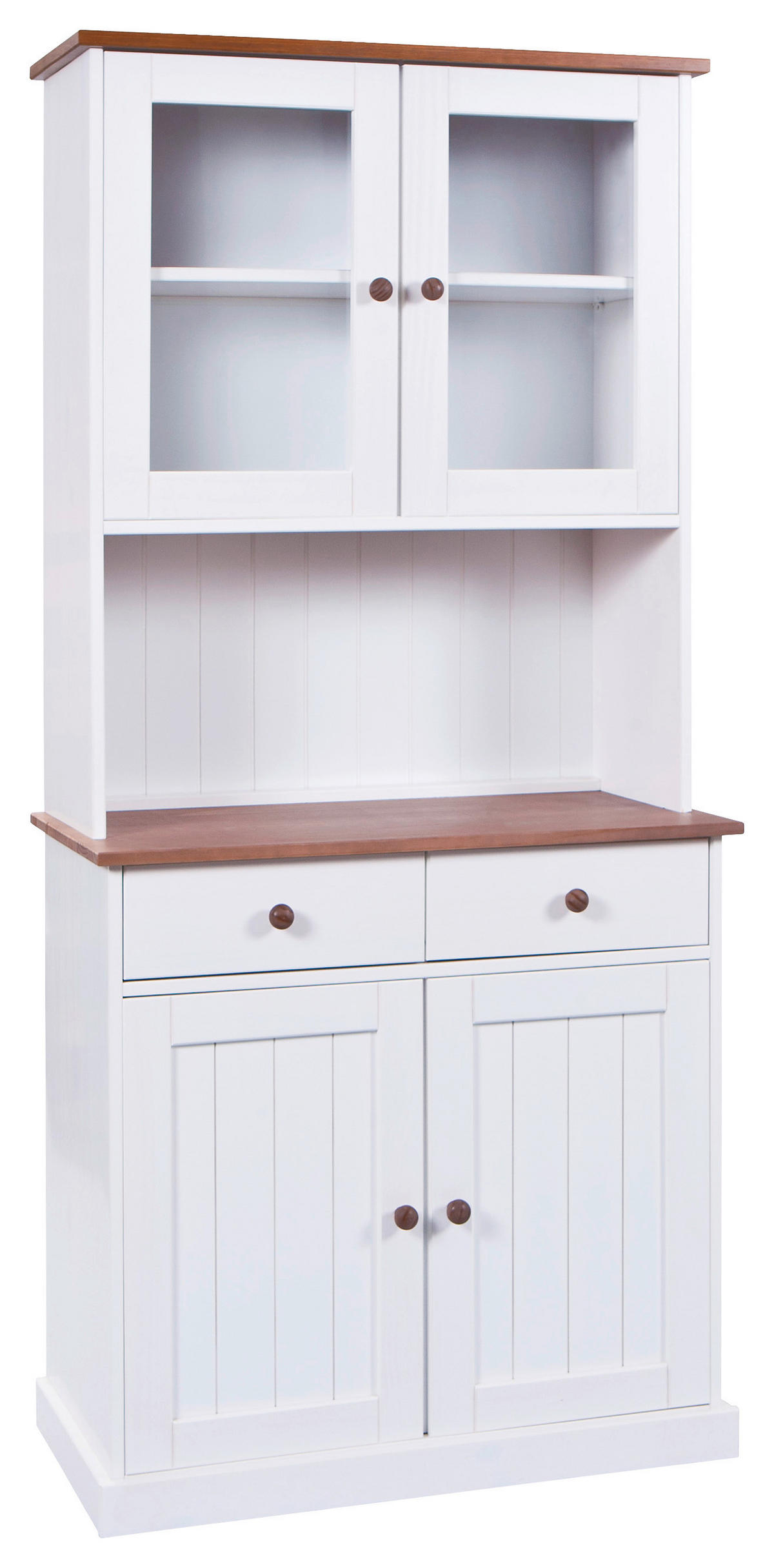 BUFFET 90/191/45 cm  in Weiß  - Braun/Weiß, LIFESTYLE, Holz (90/191/45cm) - MID.YOU