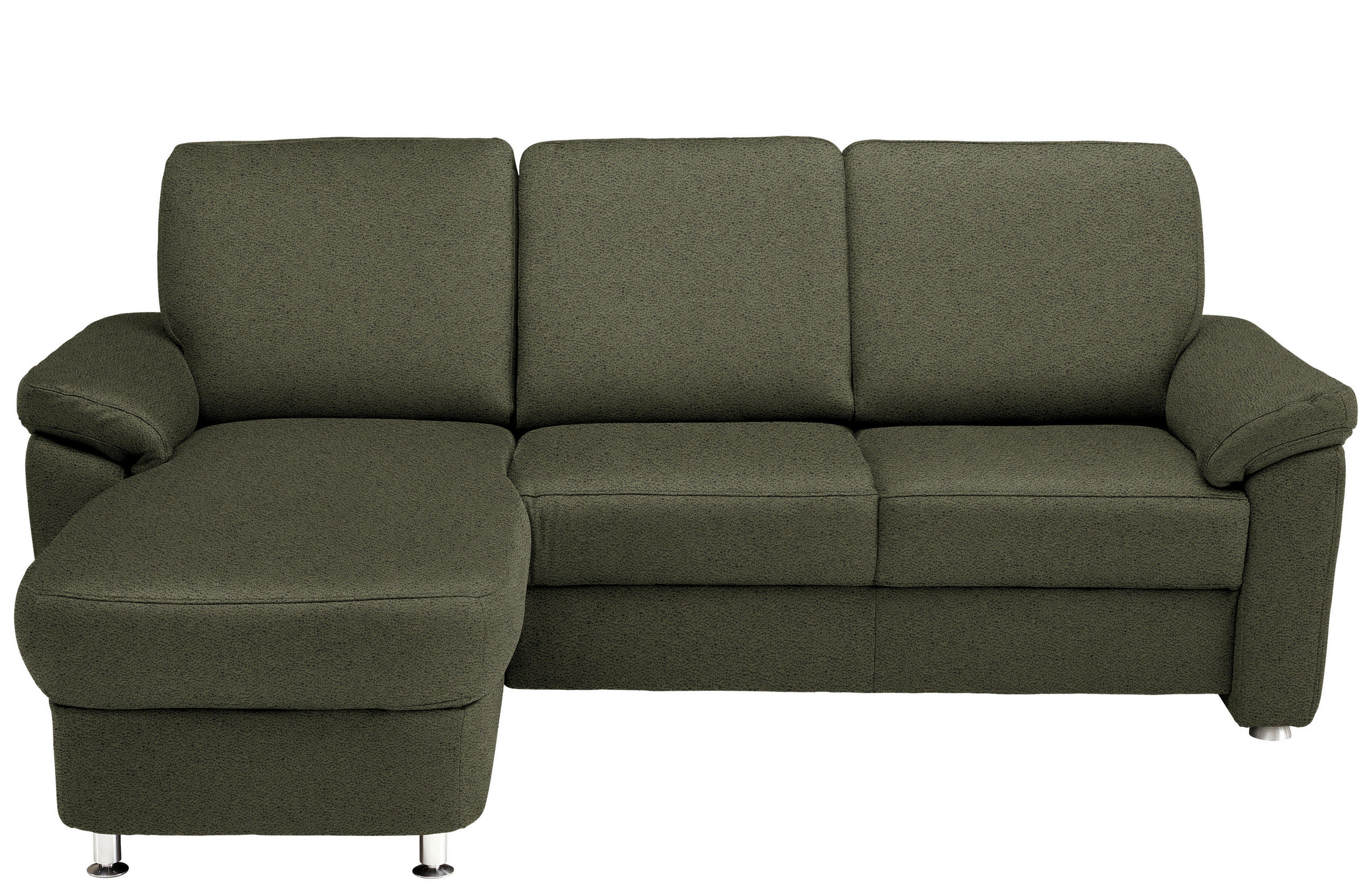 ECKSOFA in Flachgewebe Grün  - Chromfarben/Grün, Konventionell, Textil/Metall (163/220cm) - Beldomo System