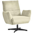 SESSEL in Chenille Creme  - Creme/Schwarz, Design, Textil/Metall (60/94/86cm) - Dieter Knoll