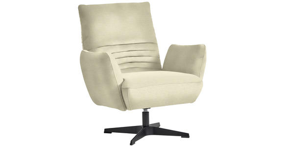 SESSEL in Chenille Creme  - Creme/Schwarz, Design, Textil/Metall (60/94/86cm) - Dieter Knoll