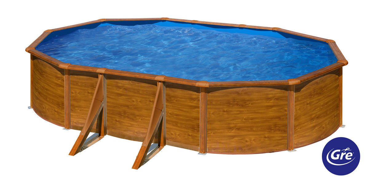 POOL-SET 2024 500/300/120 cm  - Braun, KONVENTIONELL, Metall (500/300/120cm) - Gre