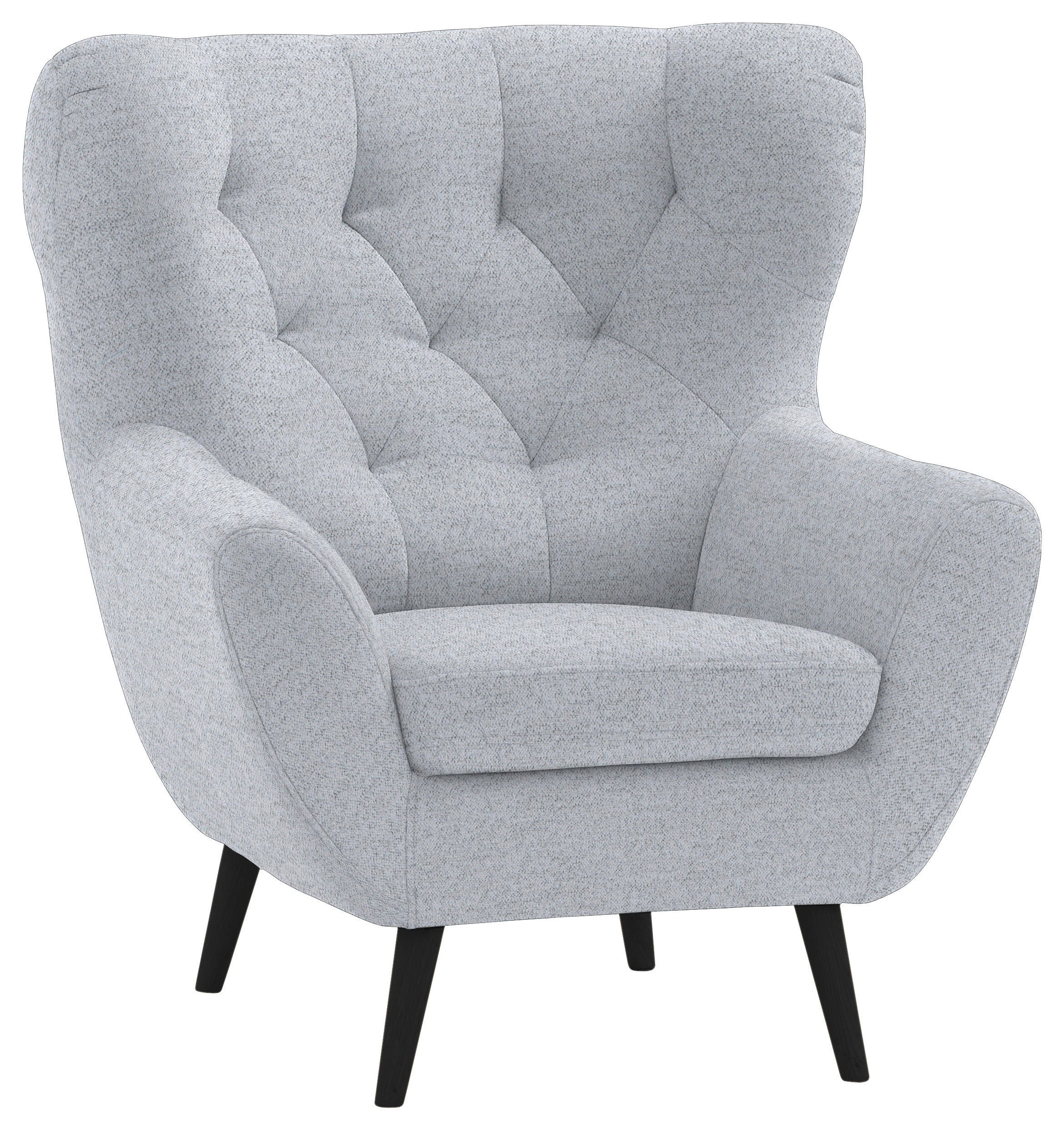SESSEL in Webstoff Hellgrau  - Anthrazit/Hellgrau, Design, Holz/Textil (87/101/95cm) - Stylife
