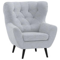 SESSEL in Webstoff Hellgrau  - Anthrazit/Hellgrau, Design, Holz/Textil (87/101/95cm) - Stylife