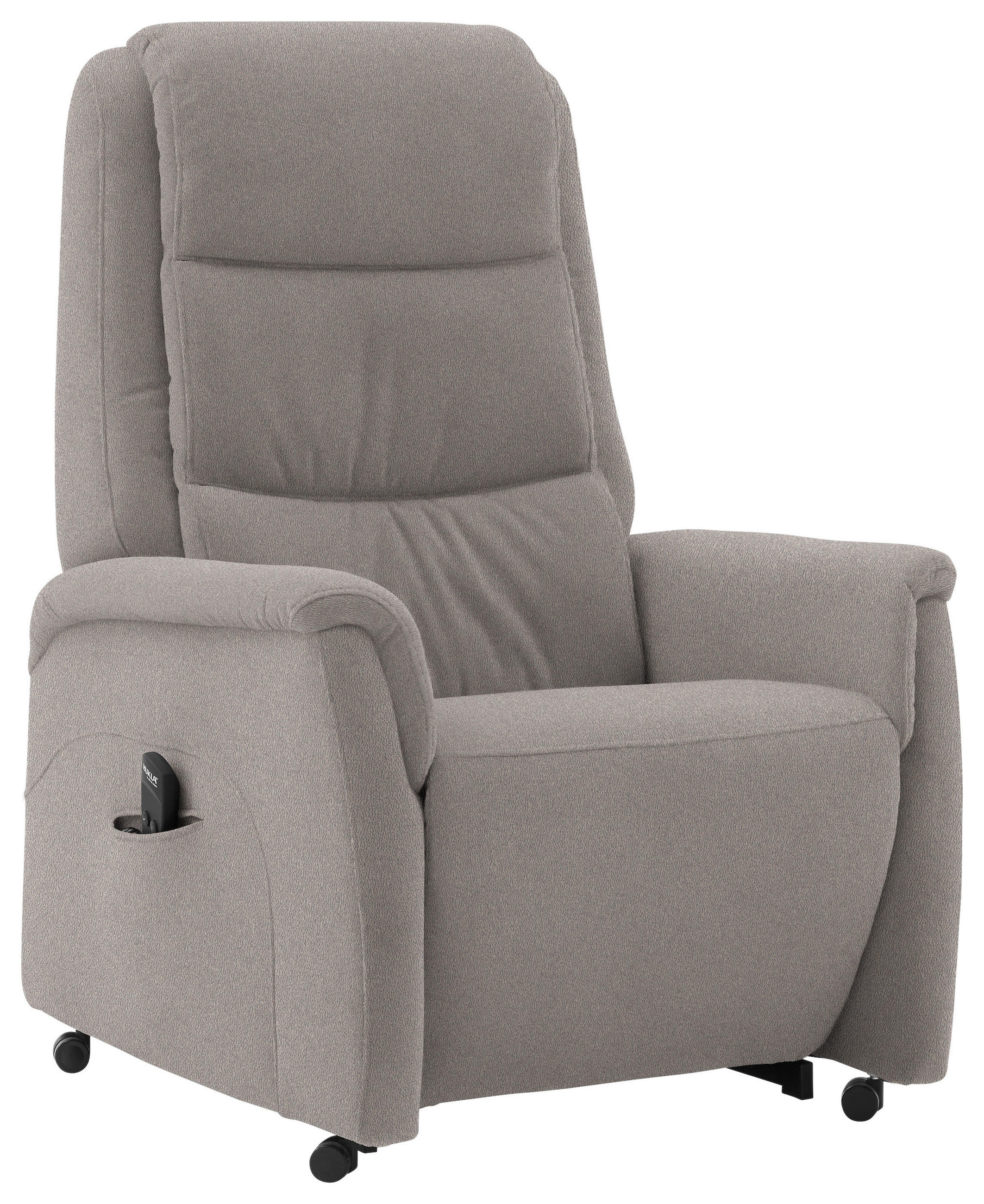 FERNSEHSESSEL Valdera  mit Relaxfunktion, Aufstehhilfe, Rücken echt Mikrofaser Graubraun  - Graubraun/Schwarz, KONVENTIONELL, Kunststoff/Textil (70/107/88cm) - Livetastic