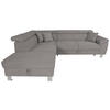 ECKSOFA inkl. Funktionen Dunkelgrau Cord  - Dunkelgrau/Silberfarben, Design, Textil/Metall (226/257cm) - Xora