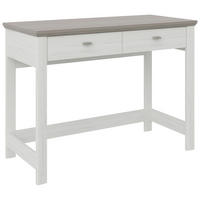 Birou, material pe bază de lemn - argintiu/alb, Lifestyle, metal/material pe bază de lemn (104,3/50/78cm) - Hom`in