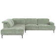 ECKSOFA  in Chenille Mintgrün  243/307 cm  - Schwarz/Mintgrün, Design, Textil/Metall (243/307cm) - Xora
