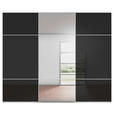 SCHWEBETÜRENSCHRANK 301/223/68 cm 3-türig Schwarz, Weiß  - Schwarz/Weiß, KONVENTIONELL, Glas/Holzwerkstoff (301/223/68cm) - Novel