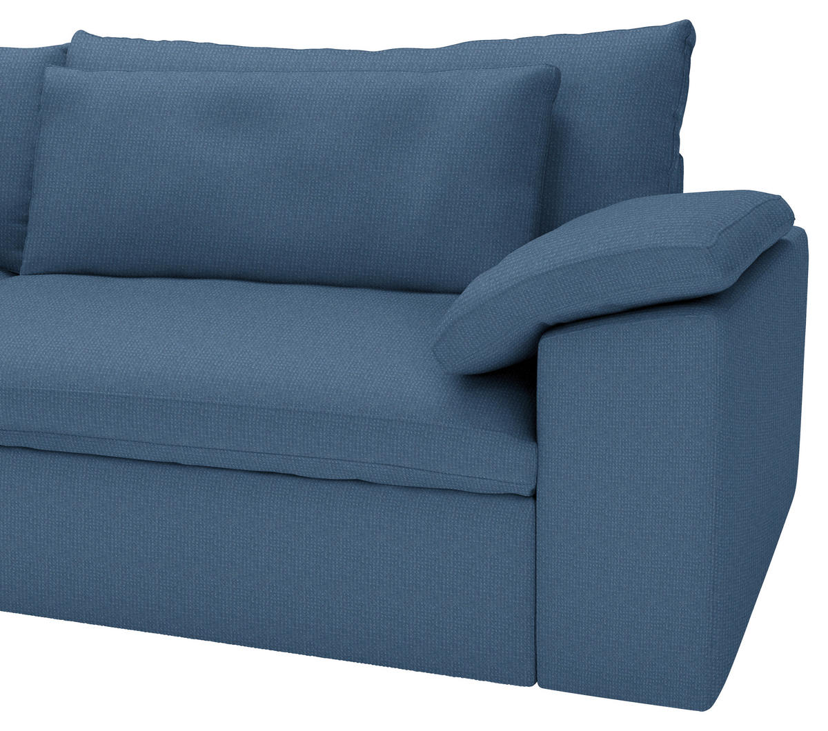 ECKSOFA  Chenille Dunkelblau  - Schwarz/Dunkelblau, Modern, Kunststoff/Textil (198/306cm) - Carryhome