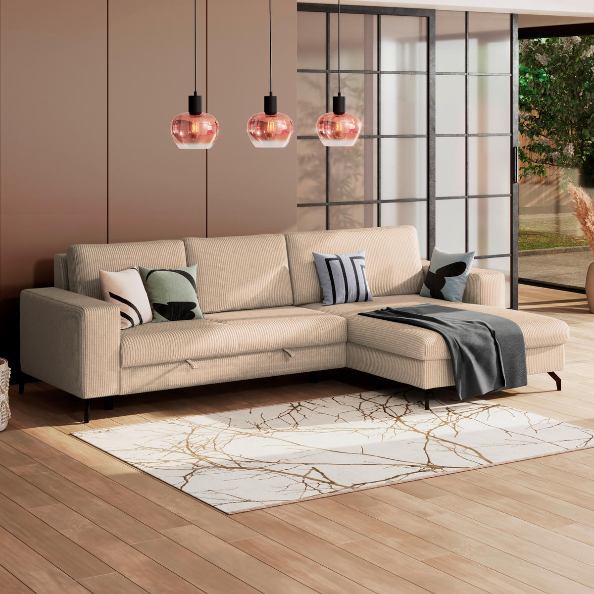 ECKSOFA Creme  - Creme, Trend, Textil (290/178cm) - P & B