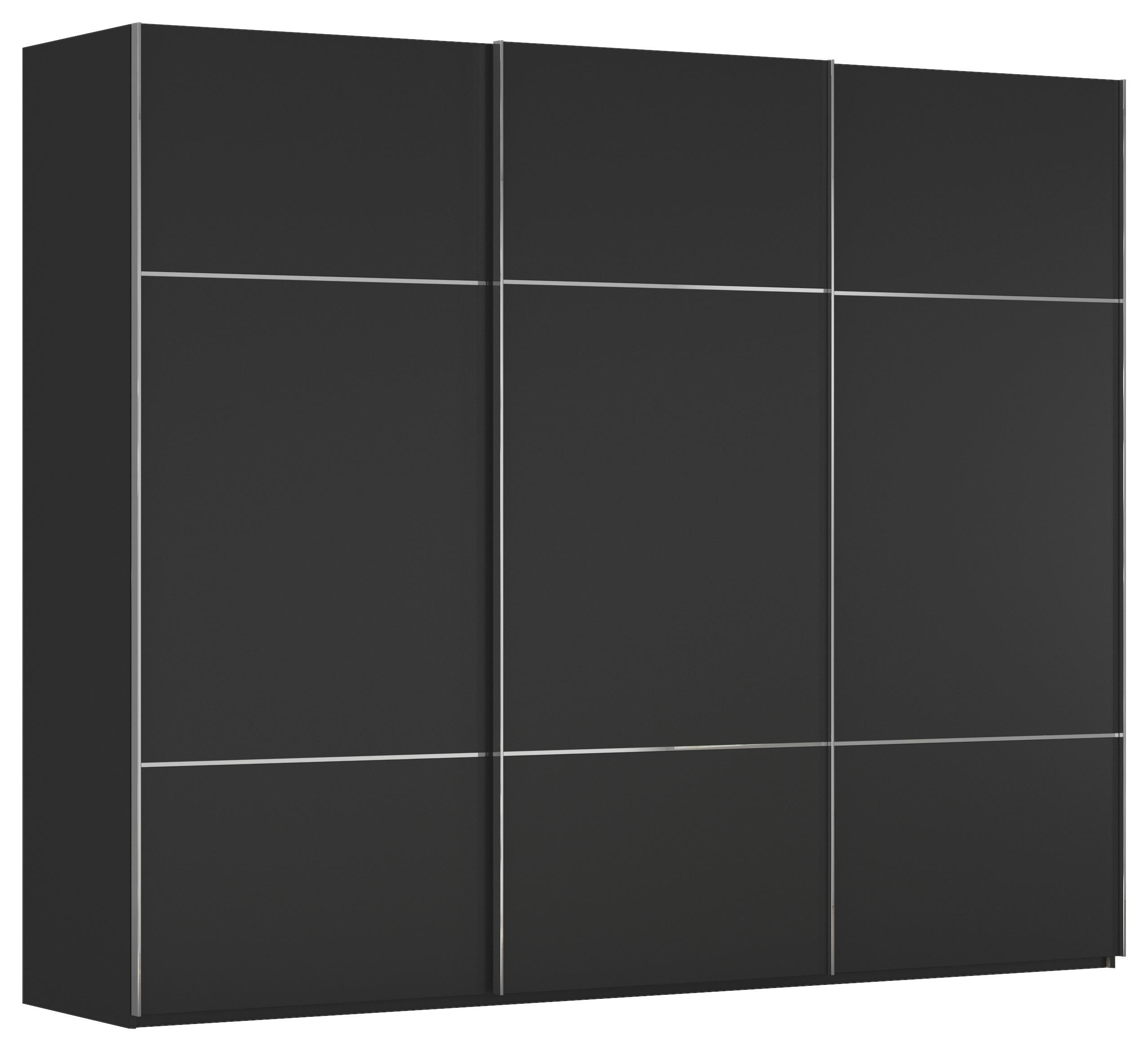 SCHWEBETÜRENSCHRANK 271/223/68 cm 3-türig Schwarz  - Chromfarben/Schwarz, KONVENTIONELL, Holzwerkstoff/Metall (271/223/68cm) - Novel