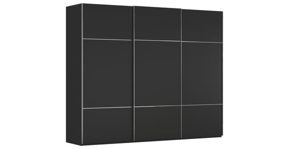 SCHWEBETÜRENSCHRANK  in Schwarz  - Chromfarben/Schwarz, KONVENTIONELL, Holzwerkstoff/Metall (242/223/68cm) - Novel