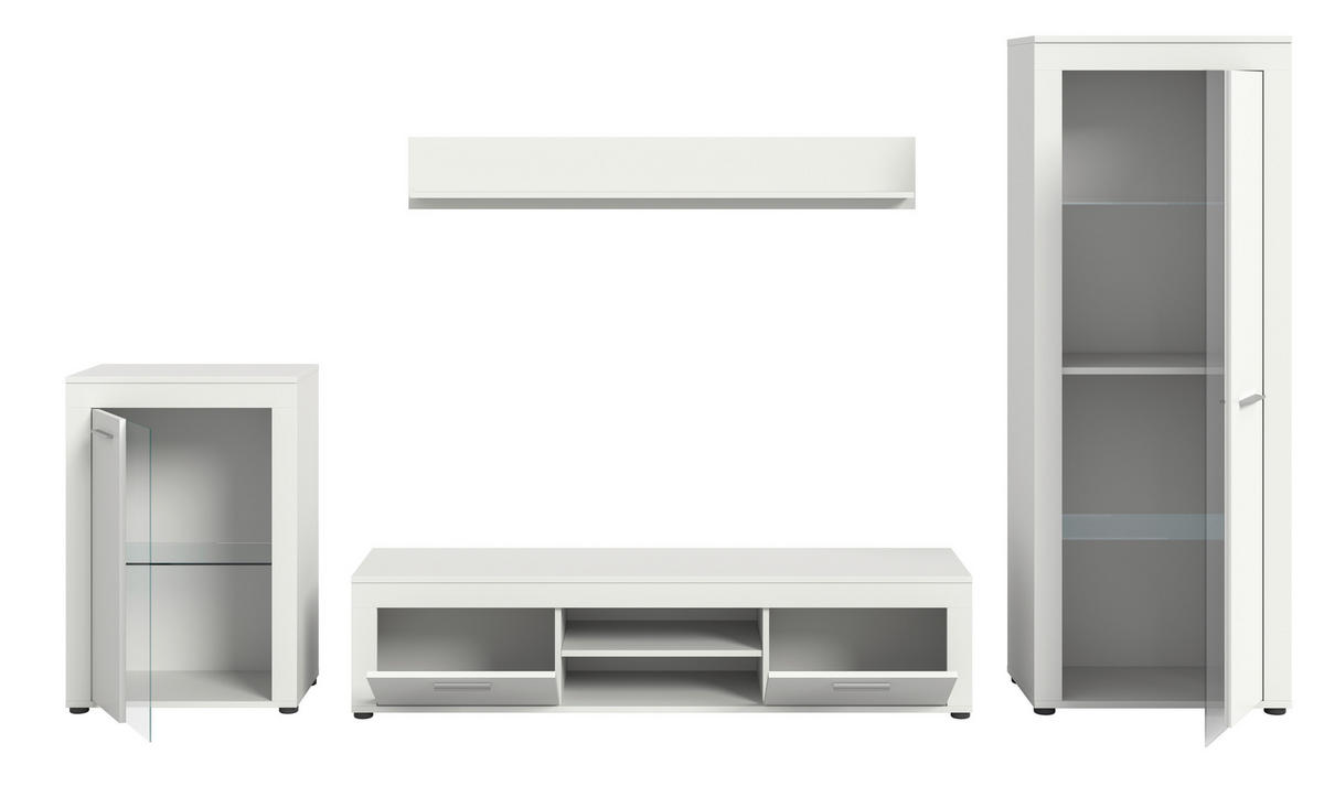 OBÝVACIA STENA, biela - čierna/biela, Design, kompozitné drevo/plast (310/169/35cm) - MID.YOU
