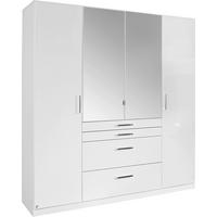 RUHÁSSZEKRÉNY fehér, magasfényű fehér  - krómszínű/fehér, Design, műanyag/faalapú anyag (181/197/54cm) - Carryhome