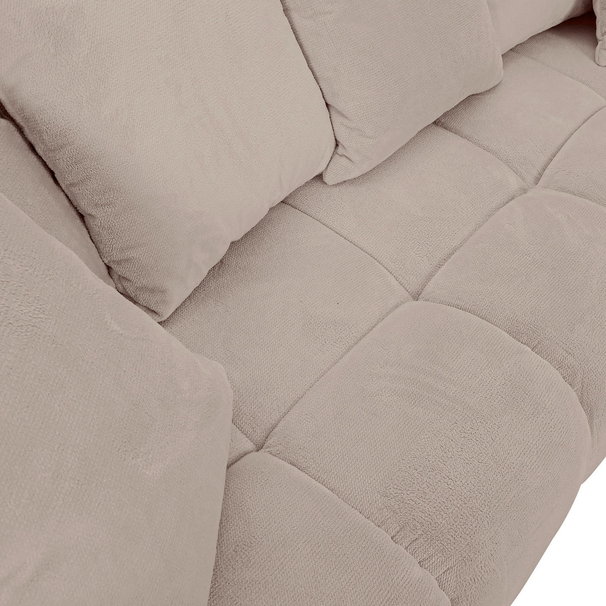 ECKSOFA Beige Plüsch  - Dunkelbraun/Beige, KONVENTIONELL, Holz/Textil (288/190cm) - Carryhome