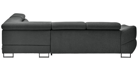 ECKSOFA in Webstoff Dunkelgrau - Dunkelgrau/Schwarz, Design, Textil/Metall (280/235cm) - Hom`in