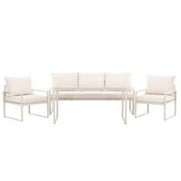 LOUNGEGRUPP stål  - beige, Modern, metall/glas (179/66/69cm) - Gardenson