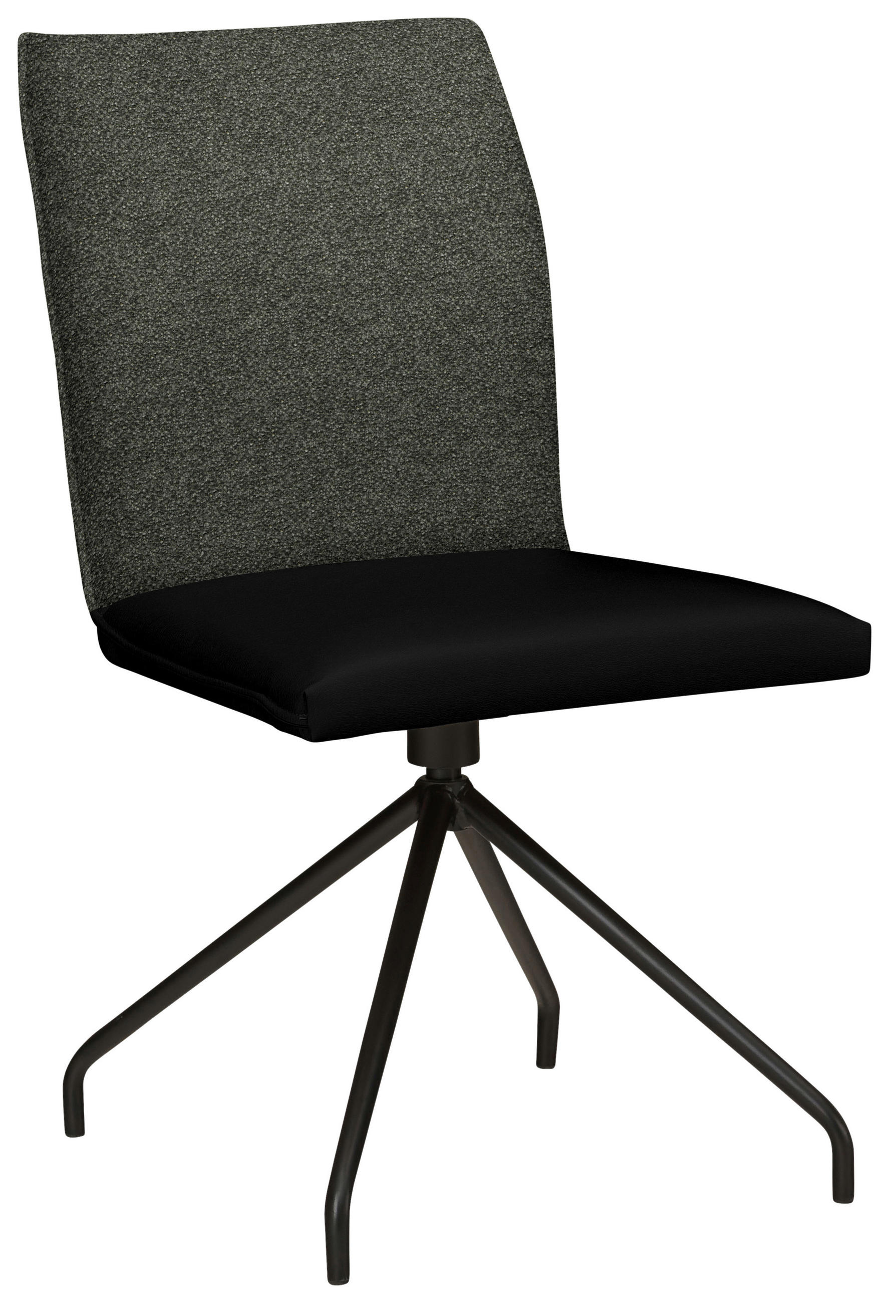 STUHL  in Stahl Webstoff, Mikrofaser Metall, Textil  - Schwarz, Design, Textil/Metall (49/91/60cm) - Moderano