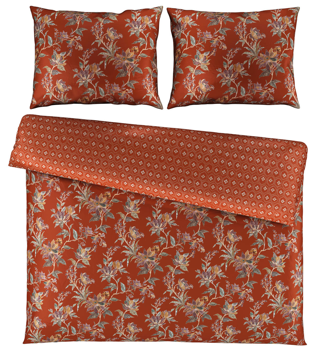 OBOJSTRANNÁ POSTEĽNÁ BIELIZEŇ, satén, hrdzavá, 140/200 cm - hrdzavá, Konventionell, textil (140/200cm) - Esposa