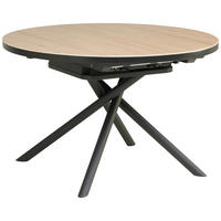 ESSTISCH Schwarz, Bernsteinfarben rund  ausziehbar  - Bernsteinfarben/Schwarz, LIFESTYLE, Keramik/Holzwerkstoff (120-160/76/120cm) - MID.YOU