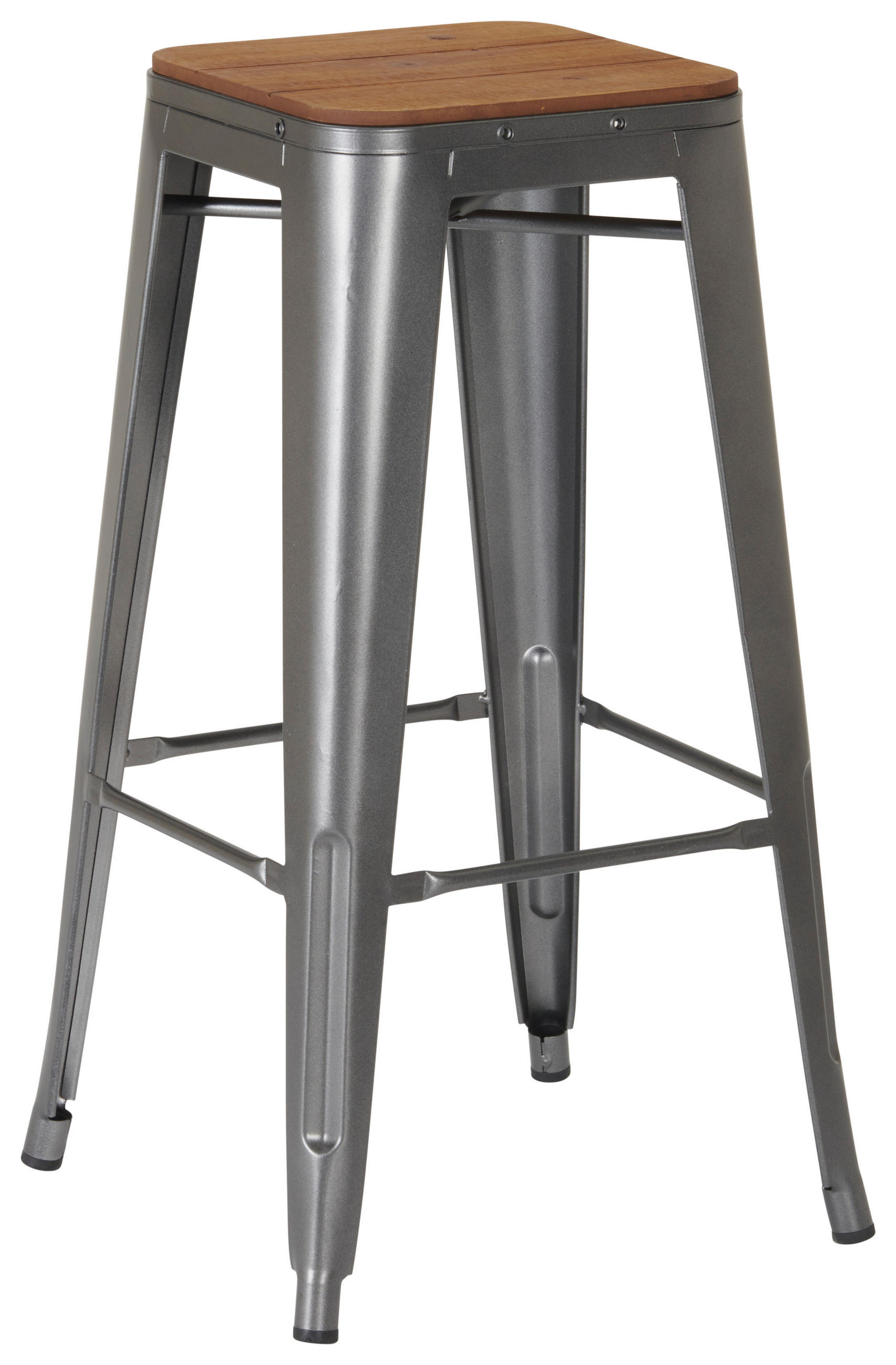 BARSKA STOLICA  prirodna boja, crna, srebrna   - prirodna boja/srebrna, Trendi, metal/pločasti materijal (42/76/42cm) - Xora