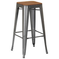 BARSKA STOLICA  prirodna boja, crna, srebrna   - prirodna boja/srebrna, Trendi, metal/pločasti materijal (42/76/42cm) - Xora