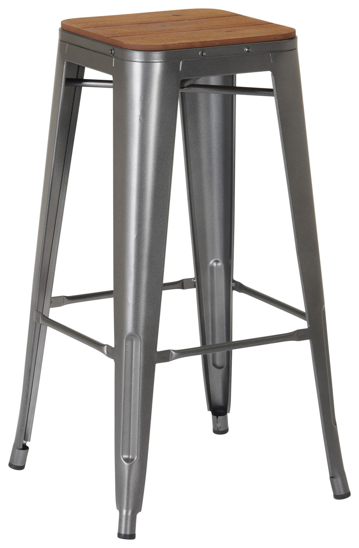 BARSKA STOLICA  prirodna boja, crna, srebrna   - prirodna boja/srebrna, Trendi, metal/pločasti materijal (42/76/42cm) - Xora