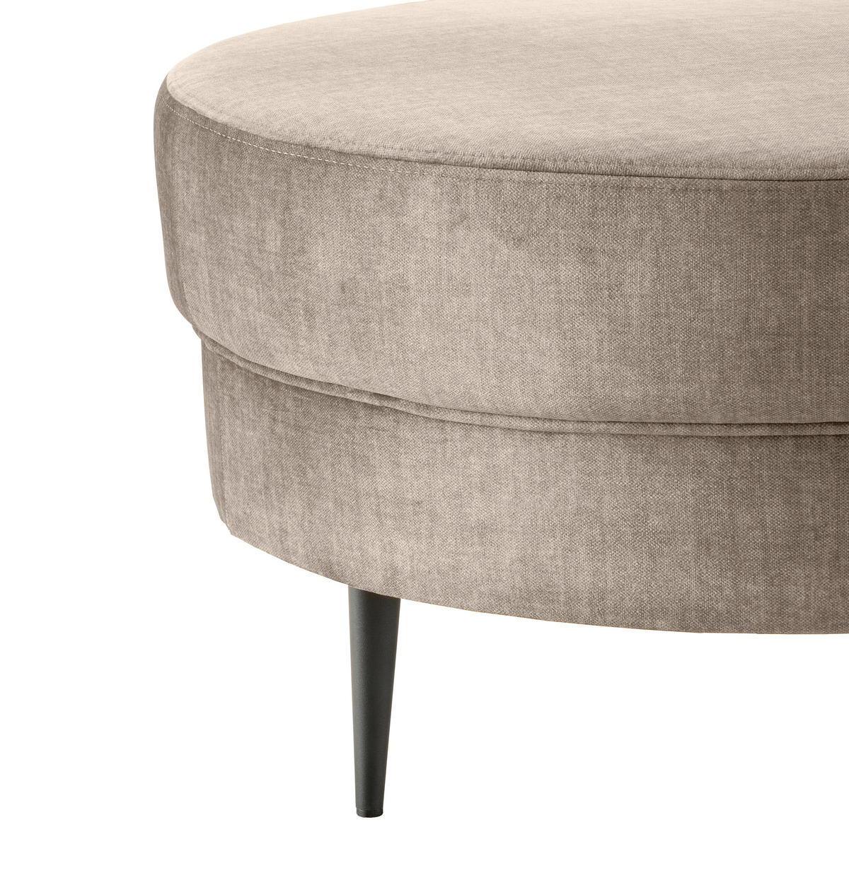 OTTOMANE in Velours Beige  - Beige/Schwarz, Modern, Textil/Metall (211/85/102cm) - Livetastic