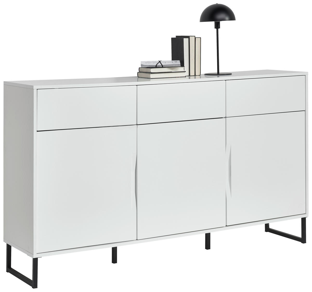 SIDEBOARD 169/95/38 cm  in Weiss  - Weiss/Schwarz, Konventionell, Holzwerkstoff/Metall (169/95/38cm) - Hom`in