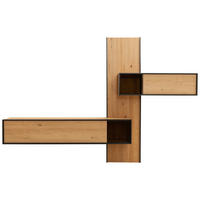 WOHNWAND  in Eichefarben  307/213/42 cm  - Eichefarben, Design, Glas/Holz (307/213/42cm) - Schöner Wohnen